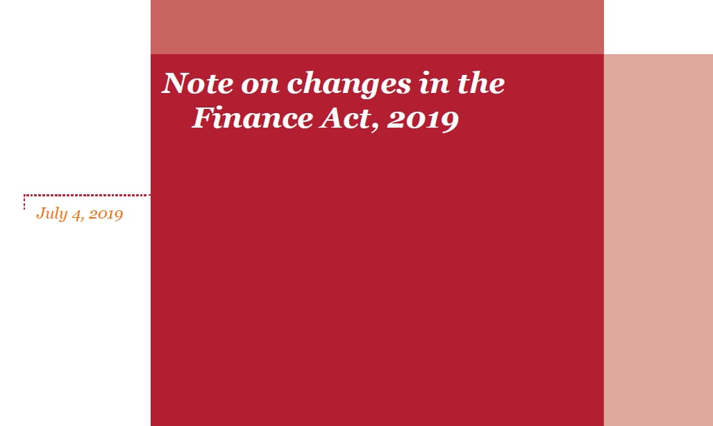 AFF's Note on changes in the Finance Act, 2019