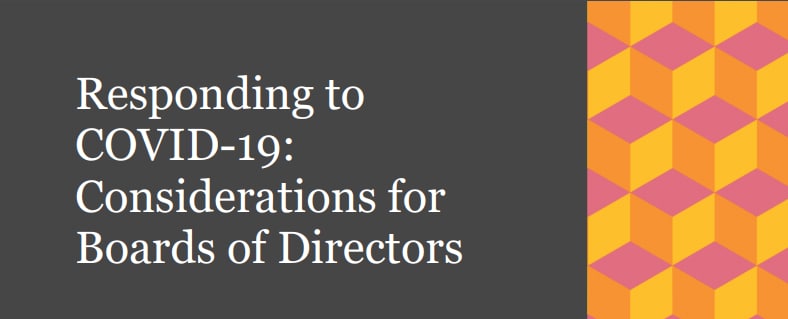 Responding to COVID-19 Consideration for Boards of Directors