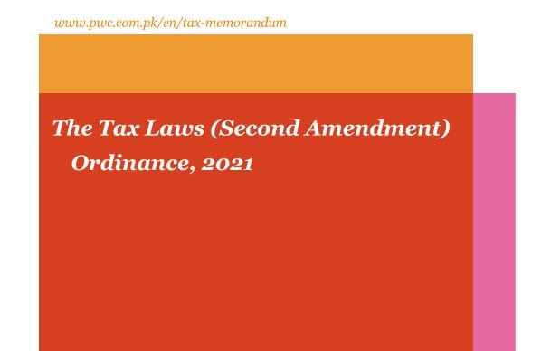 The Tax Laws (Second Amendment) Ordinance, 2021