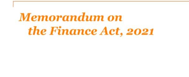 Memorandum on the Finance Act, 2021