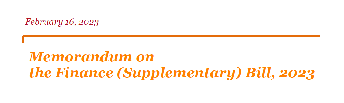 AFF's Memorandum on Finance (Supplementary) Bill 2023
